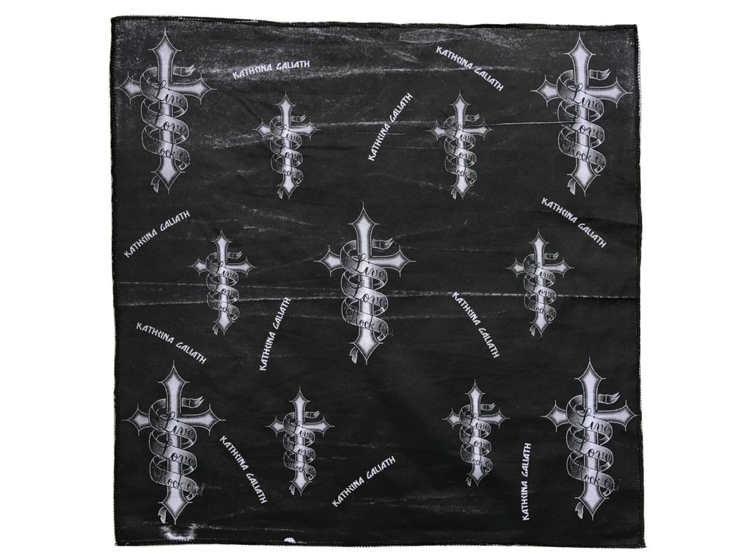 Bandana Negra Estampada Envejecida-0