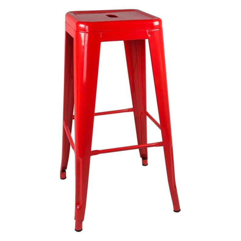 Pack 4 Taburetes Pisos Metal Tolix para Comedor Bar LF5-03H - ROJA-2