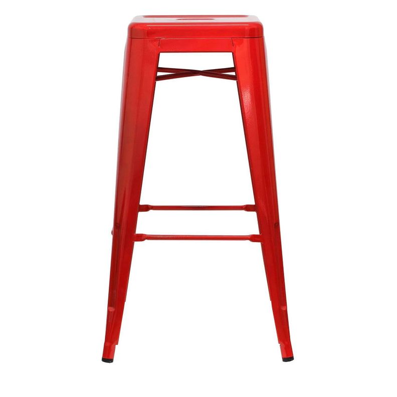 Pack 4 Taburetes Pisos Metal Tolix para Comedor Bar LF5-03H - ROJA-1