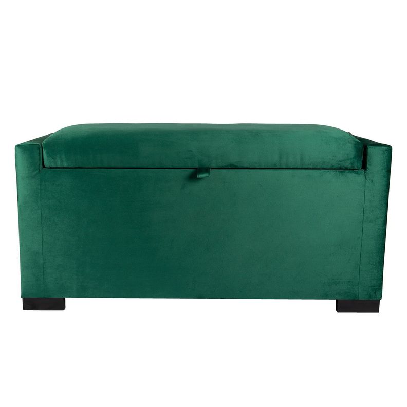 Banqueta con Baul Leyzy Verde-Botella Felpa con Baul 40X55X105 cm Verde Olivo