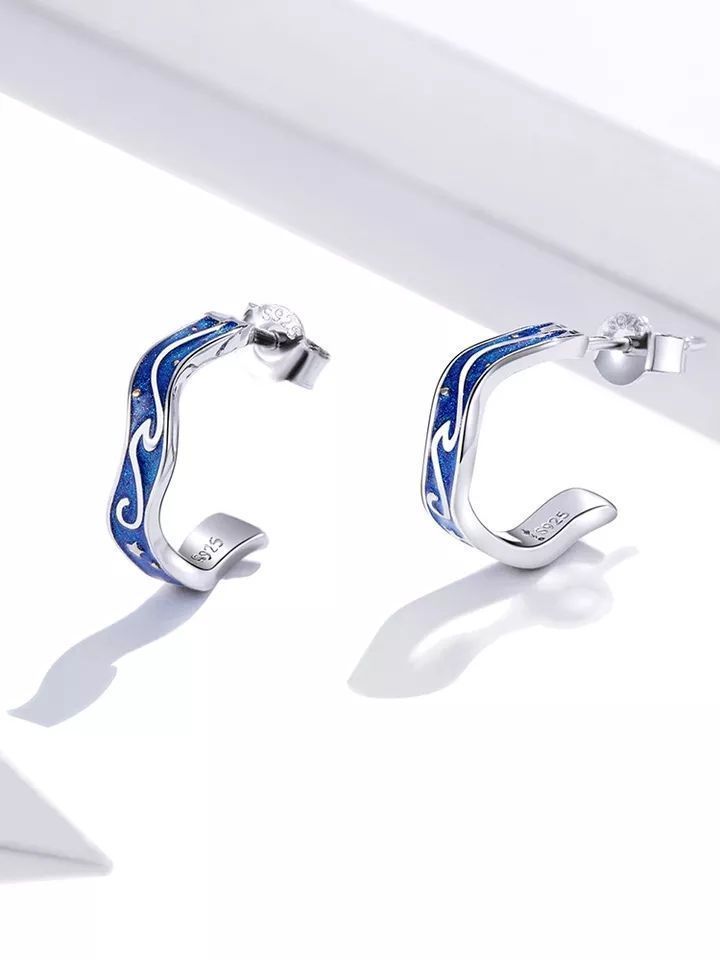 Aros Van Gogh Plata 925 Esmaltada-1