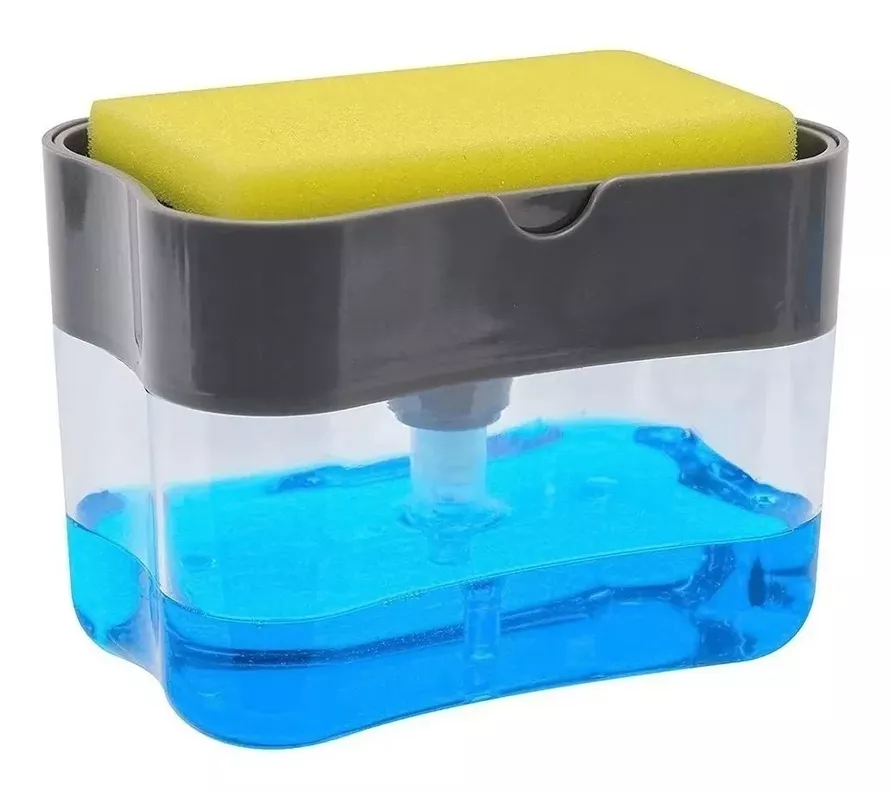 Dispensador De Lavalozas Manual Con Esponja Con Recipiente-0