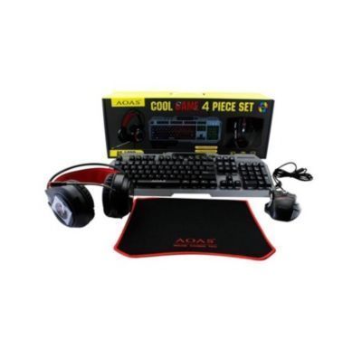 Set Gamer Para PC Teclado Mouse Audifonos Mousepad AS-1099-2