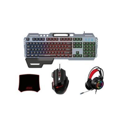 Set Gamer Para PC Teclado Mouse Audifonos Mousepad AS-1099-0