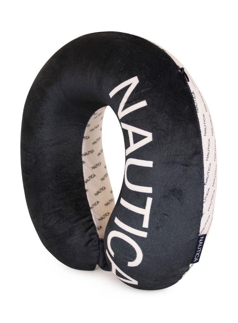 Almohada de viaje Memory Foam Negro-Blanca Nautica-0