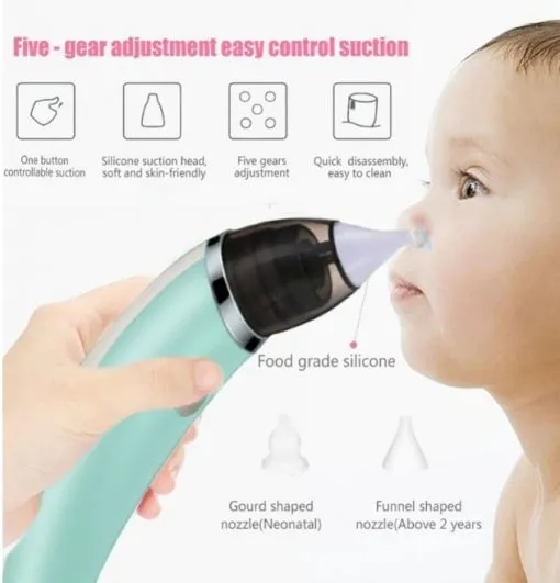 Aspirador Nasal Eléctrico Bebe Saca Moco Cerilla Recargable-1