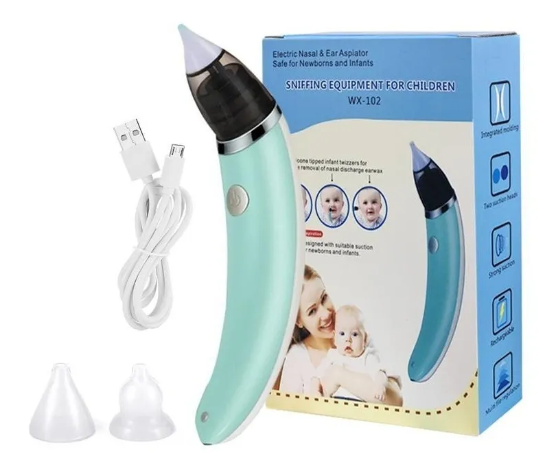 Aspirador Nasal Eléctrico Bebe Saca Moco Cerilla Recargable-0