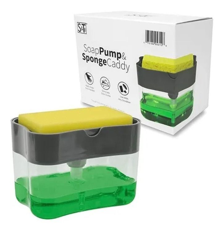 Dispensador De Lavalozas Manual Con Esponja-0