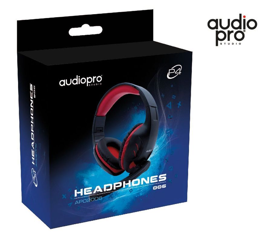 Audífono Gamer PS4 Xbox PC Jack 3.5mm Con Microfono Rojo Audiopro-1