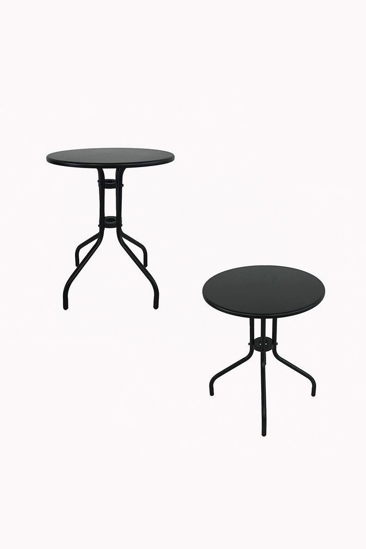 Mesa De Terraza Acero Antideslizante 70x60 cm Negro-3