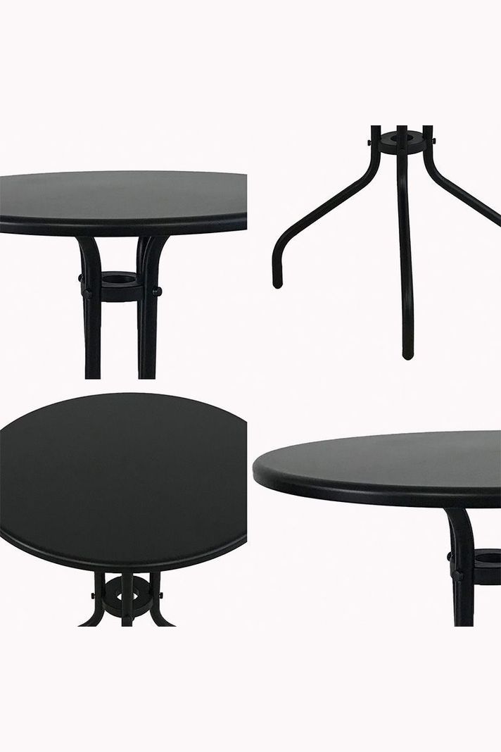 Mesa De Terraza Acero Antideslizante 70x60 cm Negro-4