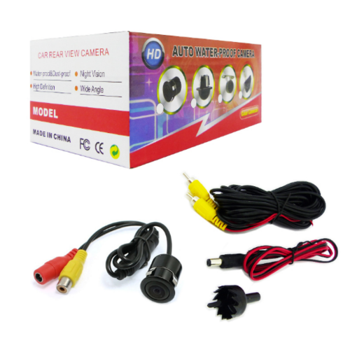 Cámara retroceso Auto 8 LED infrarrojo embutida (cable y broca)-0
