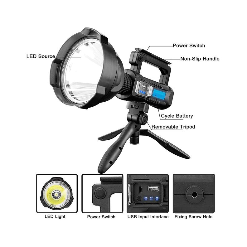 Foco Linterna Led Pedestal 1600l Recargable - Puntostore-1