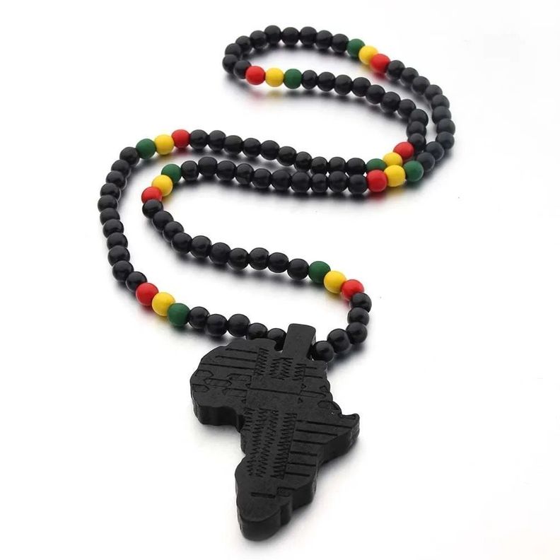 Collar Africano, Colgante Con Mapa De África, Estilo Único-2