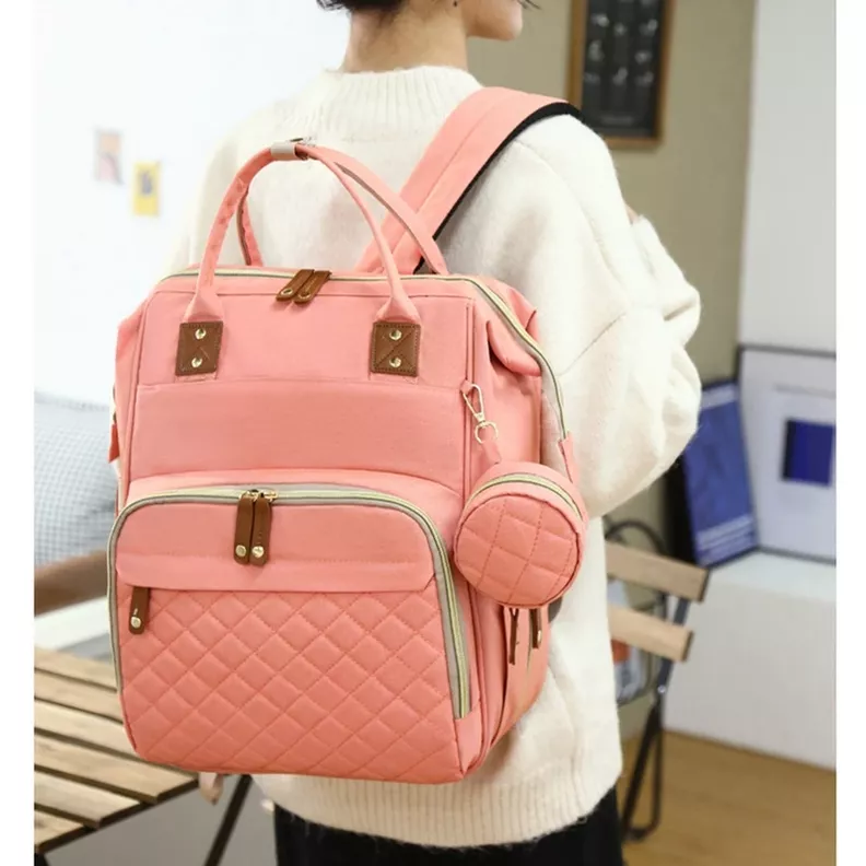 Mochila Pañalera Maternal 3 En 1  VOYAGE PINK-3