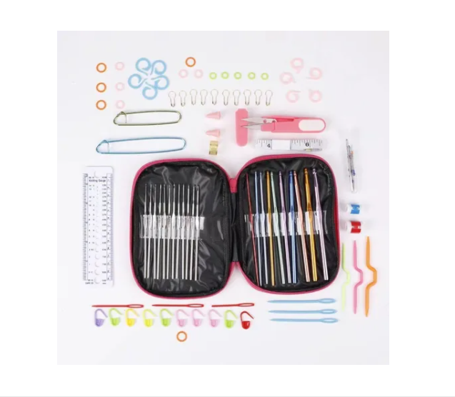 Set Crochet 100 Pcs Accesorios Ganchillo En Estuche-3