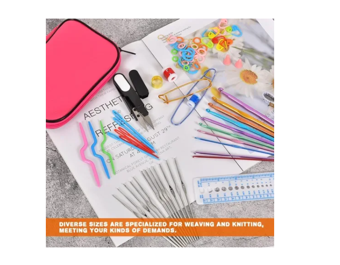 Set Crochet 100 Pcs Accesorios Ganchillo En Estuche-1