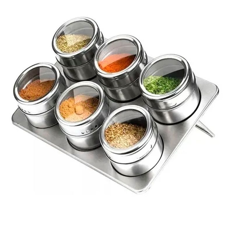 Organizador Condimentos Cocina 6 Piezas Frascos Especieros-0