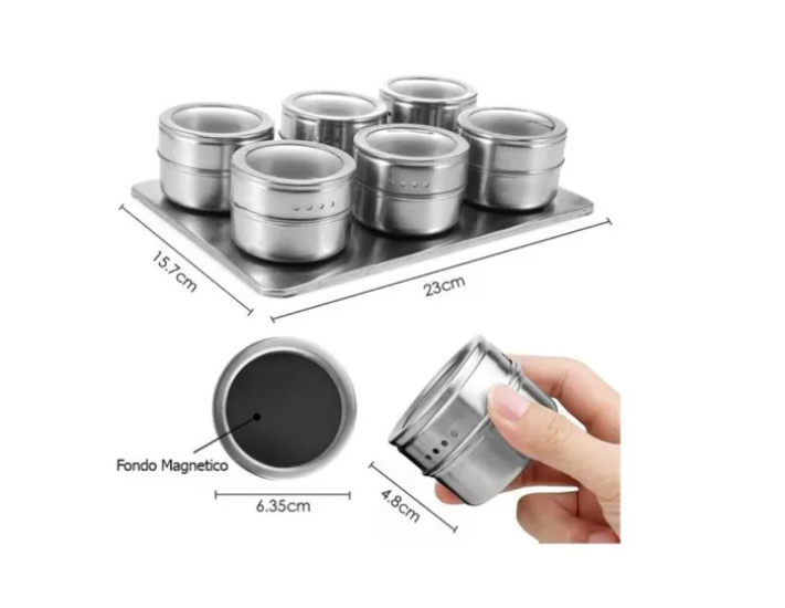 Organizador Condimentos Cocina 6 Piezas Frascos Especieros-3