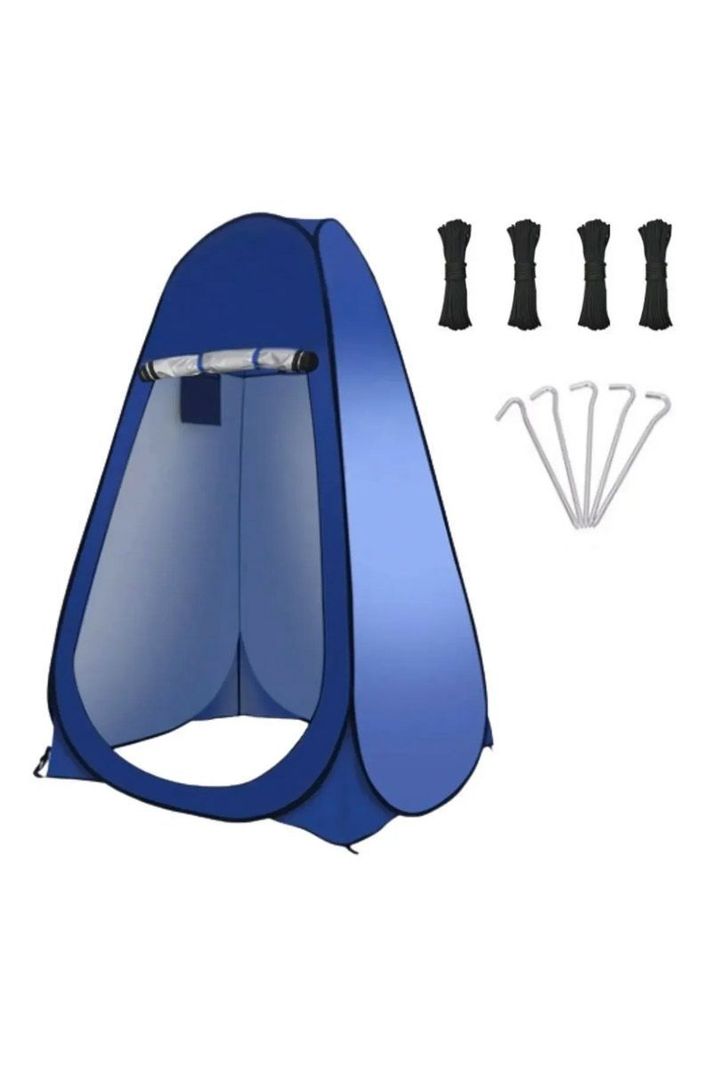 Carpa 1 Persona Carpa Baño Carpa Camping Vestidor Portátil Azul-0
