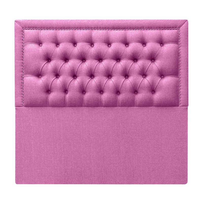 Respaldo Capitoné Frame Tachas Super King Lino Fucsia-0