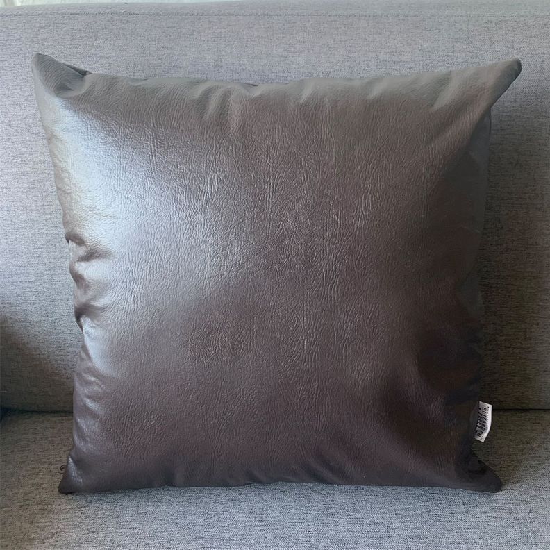 Funda Cojin Decorativo EcoCuero Cafe Oscuro 45x45-2