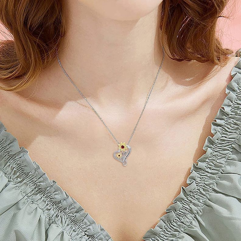Collar Girasol Plata 925 Elegante-2