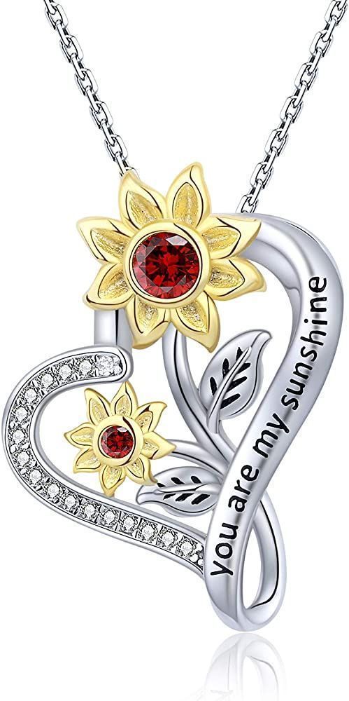 Collar Girasol Plata 925 Elegante-0