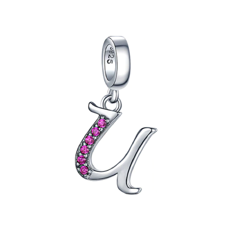 Charm Letra U en Plata Fina 925-0
