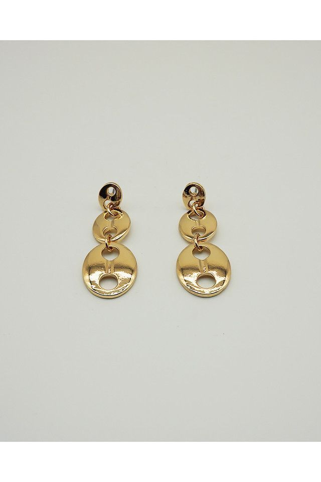 Aro Largo  Botón Dorado I-D