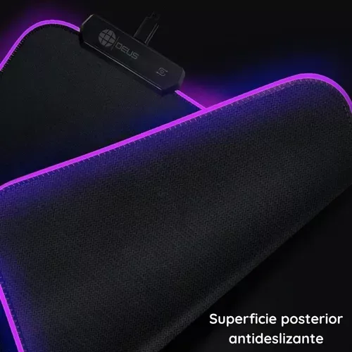 Mouse Pad Alfombrilla Antideslizante Y Luz Led Rgb Gamer Xl-4