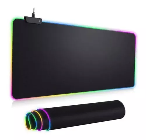 Mouse Pad Alfombrilla Antideslizante Y Luz Led Rgb Gamer Xl-1