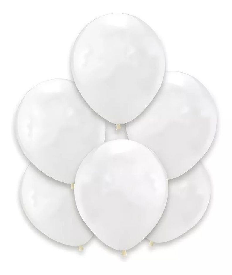 Pack 12 Set De Cumpleaños Globos Cumpleaños Globo Blanco-0