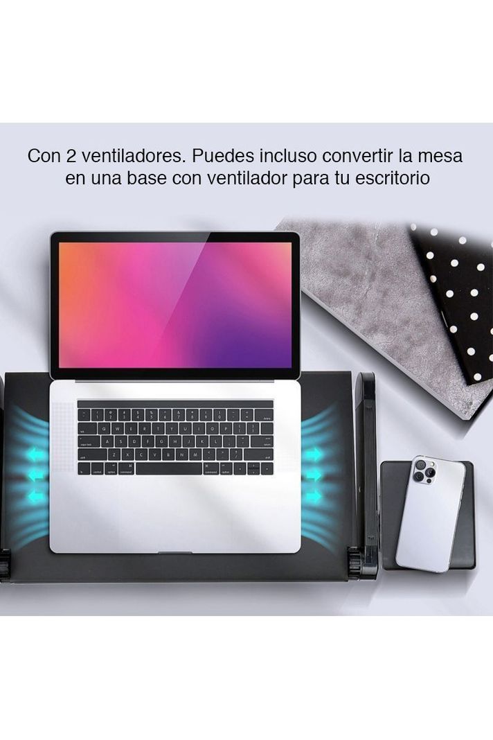 Mesa Notebook cama plegable con ventilador-5