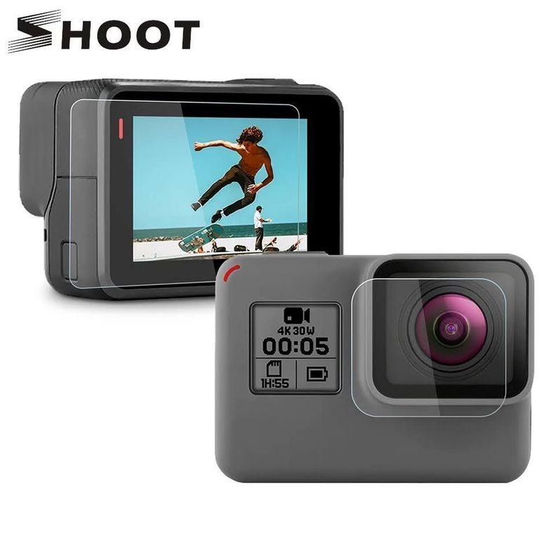Set Lámina De Vidrio Templado Gopro Hero 5, 6, 7-0