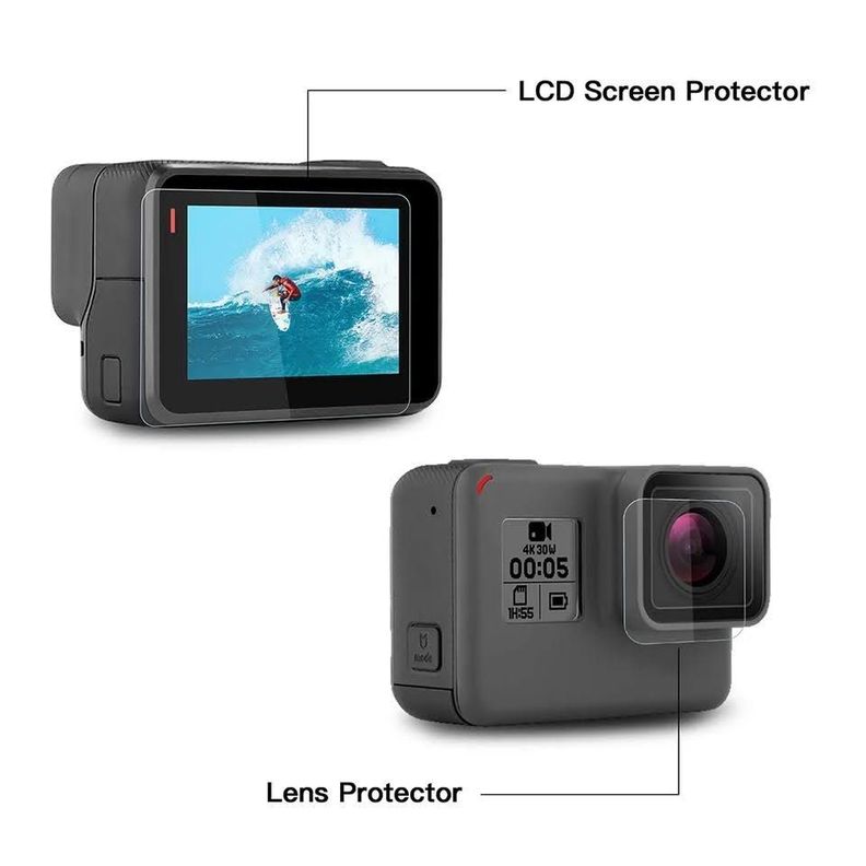 Set Lámina De Vidrio Templado Gopro Hero 5, 6, 7-2
