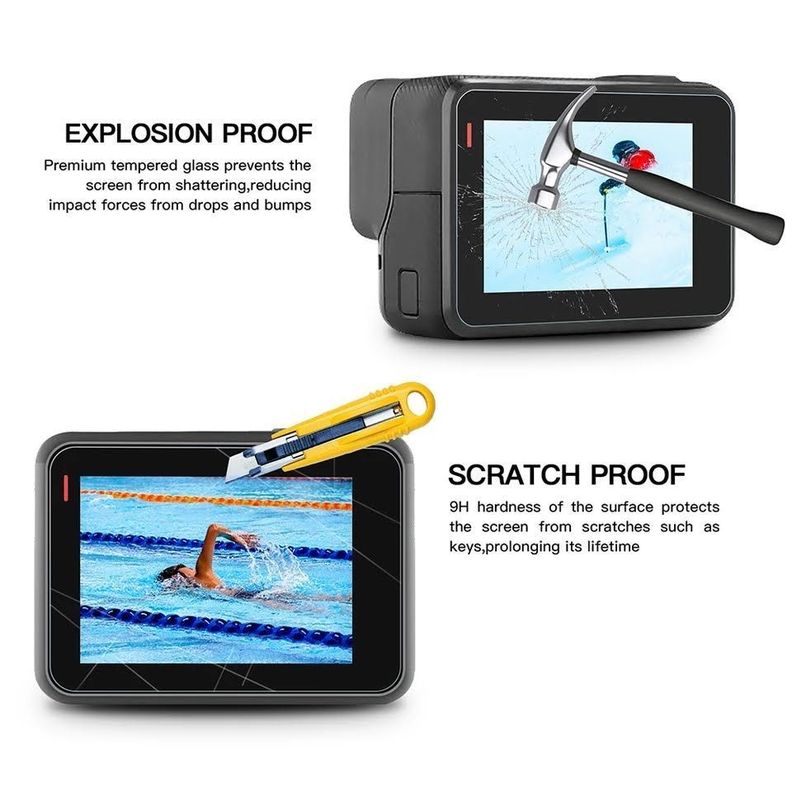 Set Lámina De Vidrio Templado Gopro Hero 5, 6, 7-4