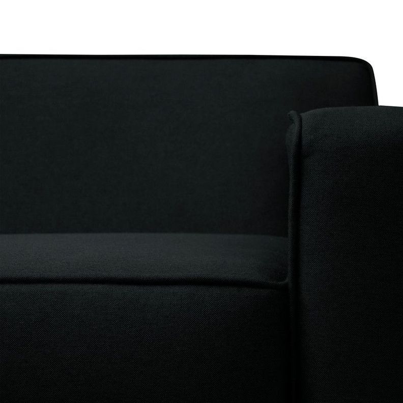 Sofá Lilen Chenille Tipo Lino Negro 2 Cuerpos-3
