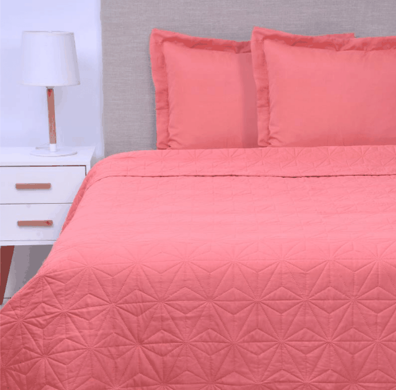 Quilt Cordoba Liso 2 Plazas Coral-0