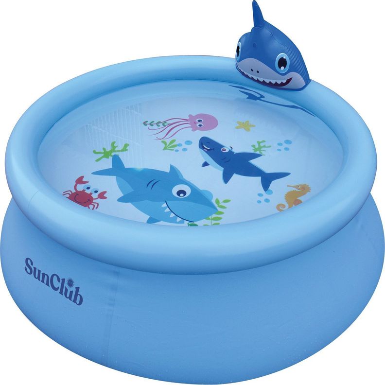 Piscina Inflable Tiburones Lanza Agua 190x47cm-0