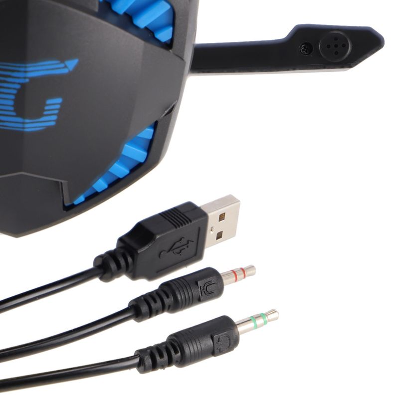 Audífono con Micrófono Gamer G4U, con luz azul USB -1