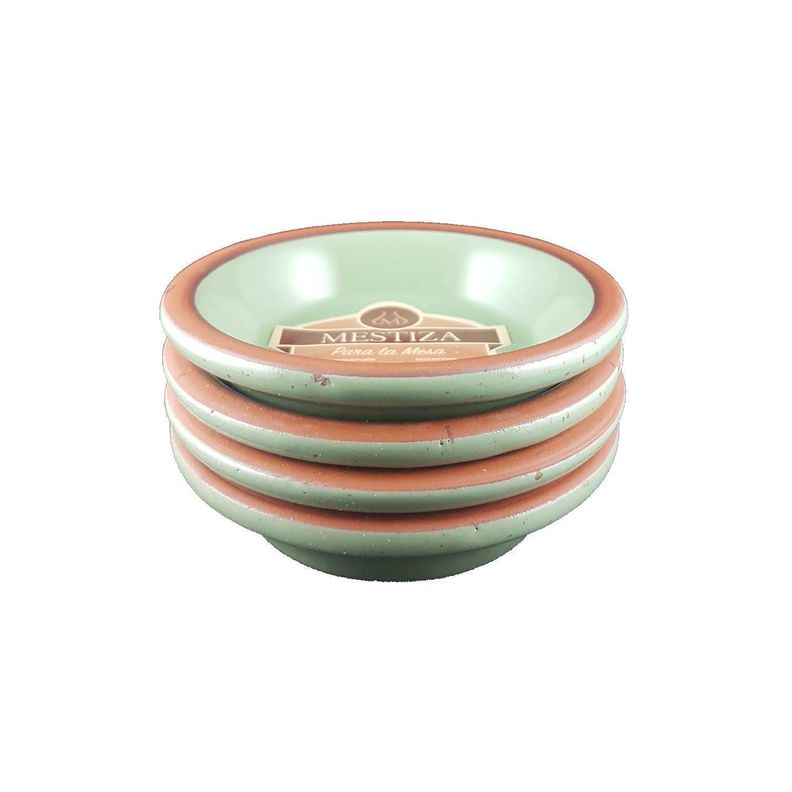 Set 4 Platos 10cm Alfarero Mesa Alegre Menta Miel-0