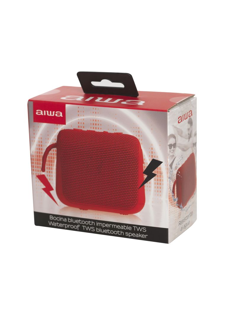 Parlante Portatil Aiwa Impermeable Roja Ipx6 Tws Radio Fm Aw-kf3R-4
