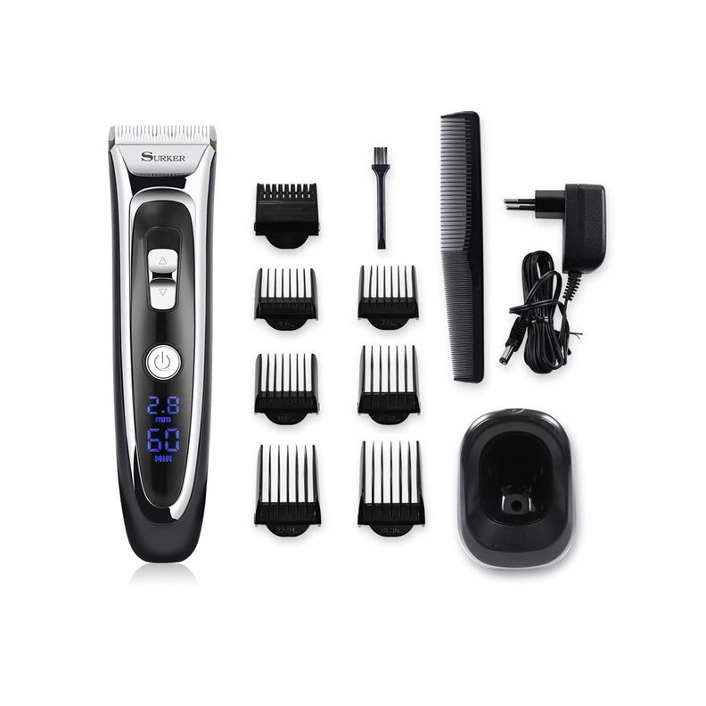 Cortadora de Pelo Profesional 6 Peines Pantalla Led -3