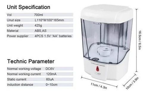 Dispensador Eléctrico Sin Contacto De Jabón O Alcohol Gel-3