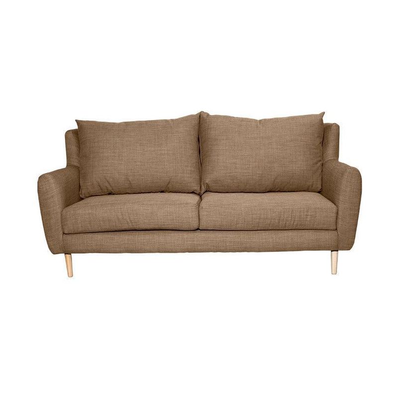 Sofás Home Sofá Lenora Chenille Tipo Lino Beige 2C