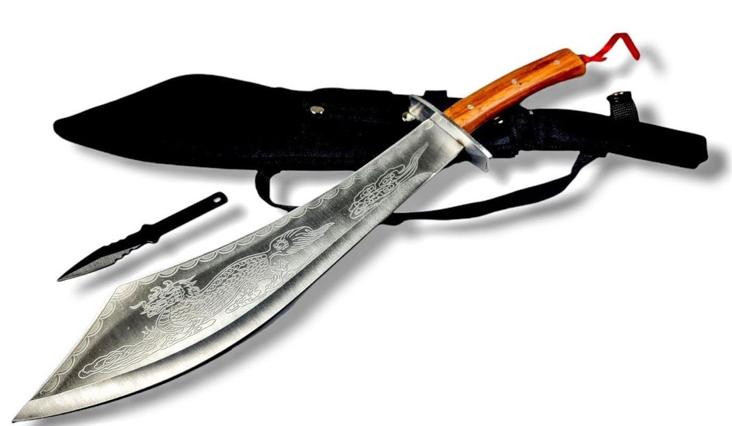 Machete camping tipo Samurai + chuchillo Kunai AM02
