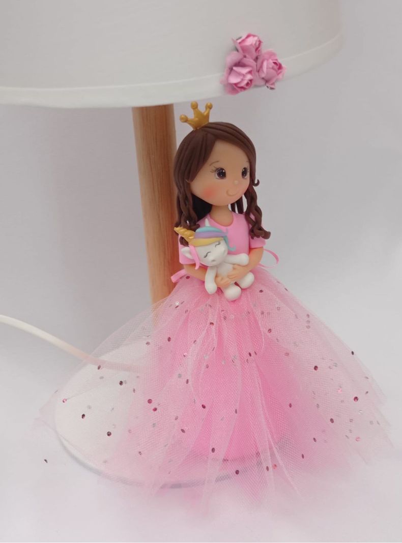 Lampara Velador Princesa  Rosado-1