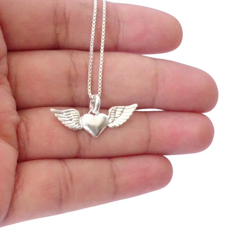 Cadena Plata Ley 925 Corazón Con Alas - MABELITA-2
