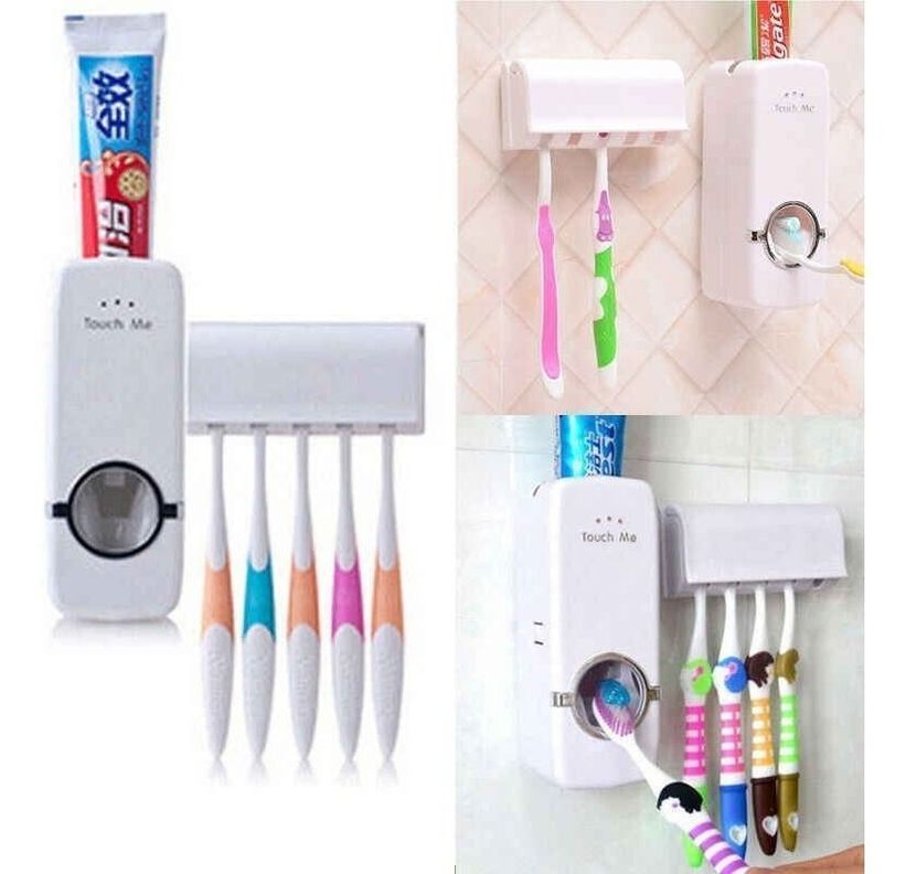 Dispensador Automático Pasta Dientes Porta Cepillo-3